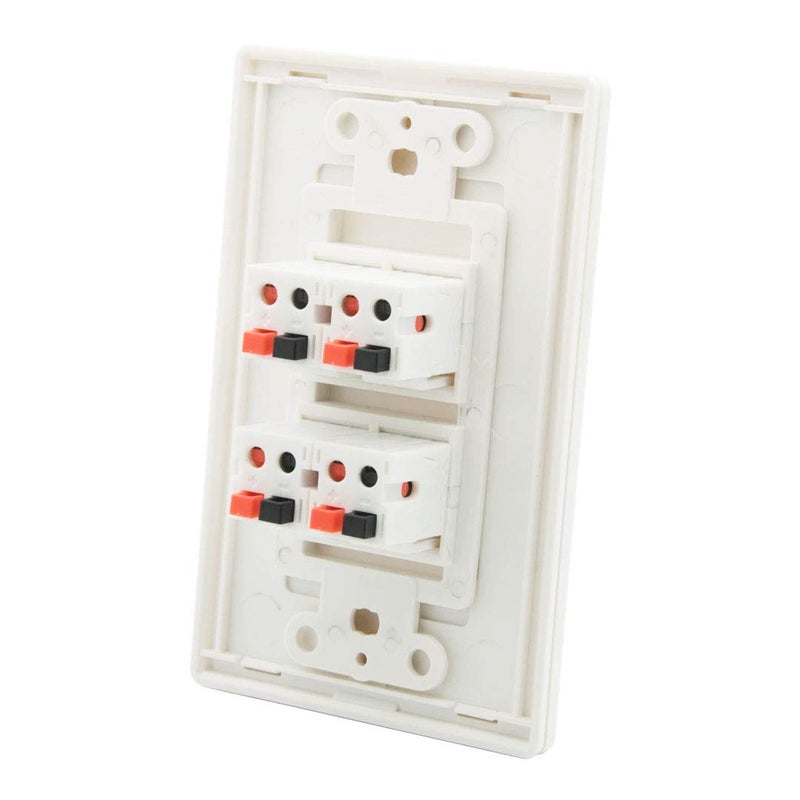 DIYTECH Premium 4 Speaker Wall Plate, Supports 4 Speaker Configurations, Screwless Design - Image 1